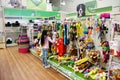 Pet Products in a pet supermarket. Royalty Free Stock Photo